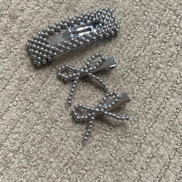Beaded Hair Clips Set, 3 piece - Picture 1 of 5